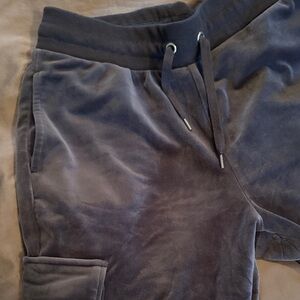 Women’s Velour Grey Jogger Cargo Pants